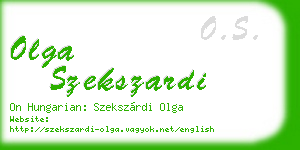 olga szekszardi business card